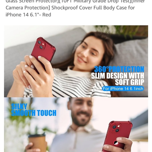 ❤️ 3/$45 ❤️ Oretech iPhone 14 red phone case, NWOT - Picture 5 of 16